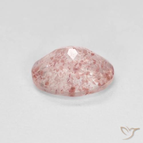 Cuarzo fresa Rosado claro natural de 1.21 ct, Ovalada, Transparente