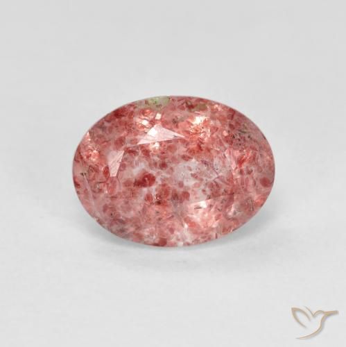 1.26ct Natural Rosado frambuesa cuarzo fresa, Ovalada, Transparente