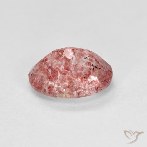Cuarzo fresa Rosado frambuesa natural de 1.26 ct, Ovalada, Transparente