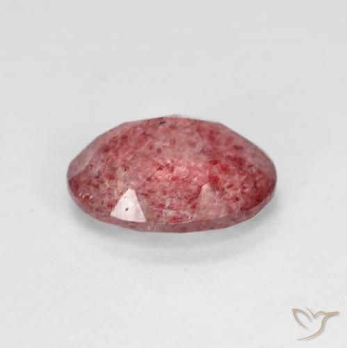 Cuarzo fresa Rojo claro natural de 1.72 ct, Ovalada, Transparente