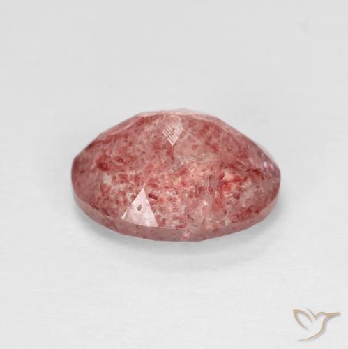 Cuarzo fresa Rojo claro natural de 1.89 ct, Ovalada, Transparente