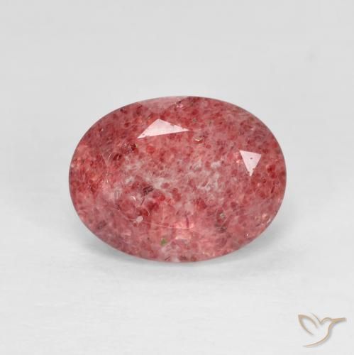 1.92ct Natural Rojo escarlata cuarzo fresa, Ovalada, Transparente