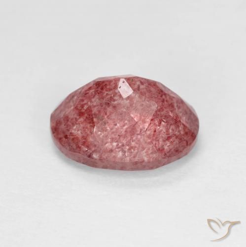 Cuarzo fresa Rojo escarlata natural de 1.92 ct, Ovalada, Transparente