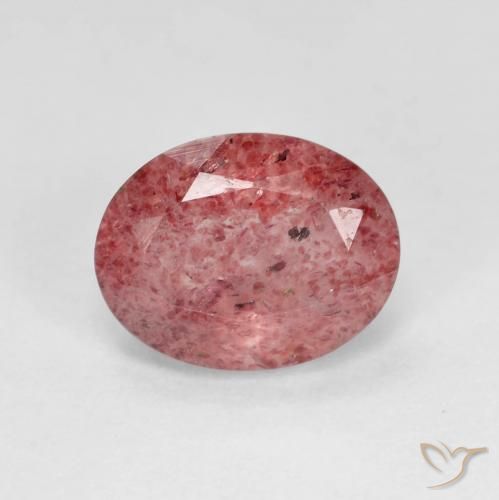 2.05ct Natural Rojo escarlata cuarzo fresa, Ovalada, Transparente