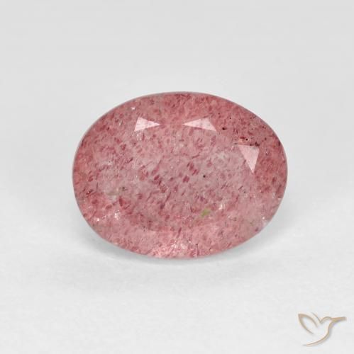 1.81ct Natural Rojo medio cuarzo fresa, Ovalada, Transparente