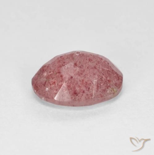Cuarzo fresa Rojo medio natural de 1.81 ct, Ovalada, Transparente