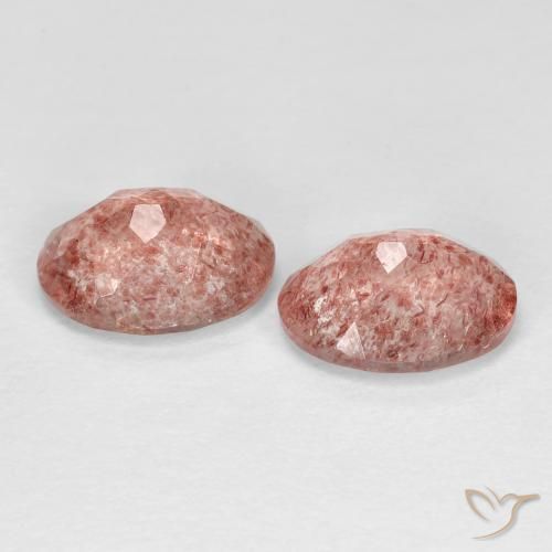 Gemas de Cuarzo fresa Medium Dark-Pink natural de 3.17 ct, Ovalada, Transparente