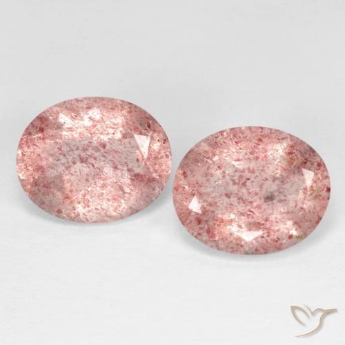 6.35ctw Natural Rosado rosa intenso Cuarzo fresa, Ovalada, Transparente