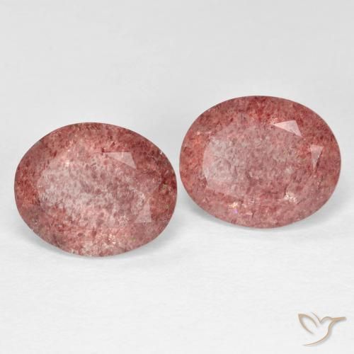 6.57ctw Natural Rosado medio cuarzo fresa, Ovalada, Transparente