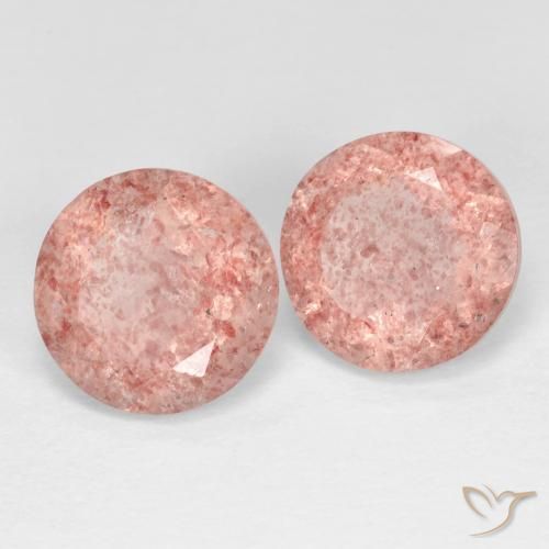 4.83ctw Natural Rojo indio Cuarzo fresa, Redondo, Transparente