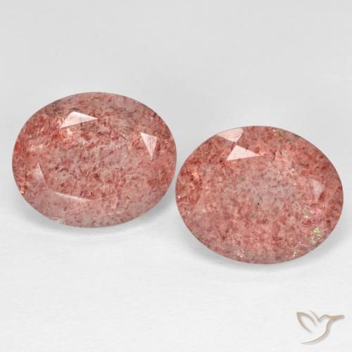 8.87ctw Natural Rosado rojizo cuarzo fresa, Ovalada, Transparente