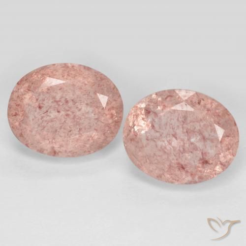 7.77ctw Natural Rosado claro cuarzo fresa, Ovalada, Transparente