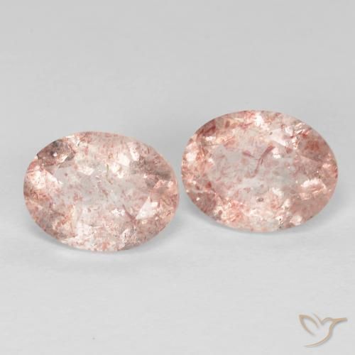 3.53ctw Natural Rosado claro cuarzo fresa, Ovalada, Transparente