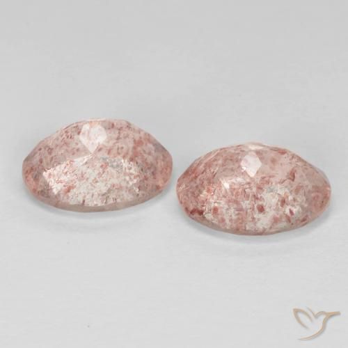 Gemas de Cuarzo fresa Rosado claro natural de 3.53 ct, Ovalada, Transparente