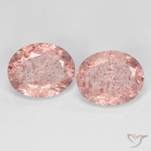 5.79ctw Natural Rosado claro cuarzo fresa, Ovalada, Transparente