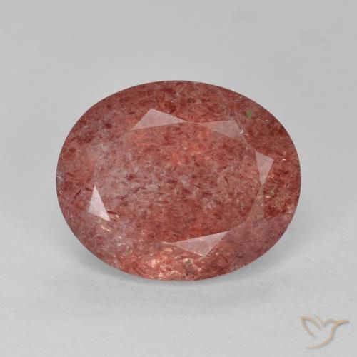 4.41ct Natural Rojo medio cuarzo fresa, Ovalada, Translúcido