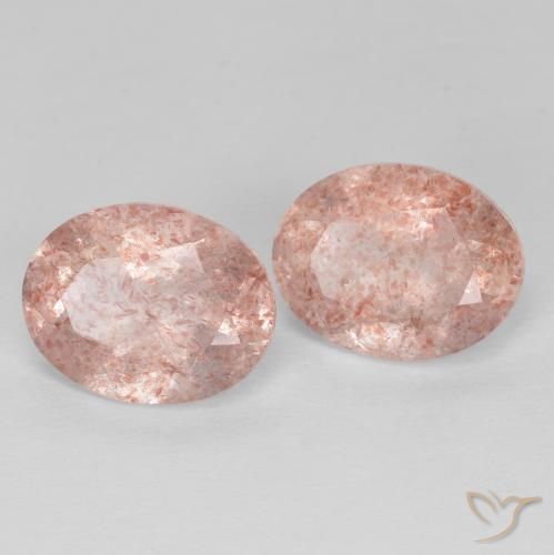 3.47ctw Natural Rosado medio cuarzo fresa, Ovalada, Transparente