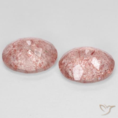 Gemas de Cuarzo fresa Rosado claro natural de 6.22 ct, Ovalada, Transparente