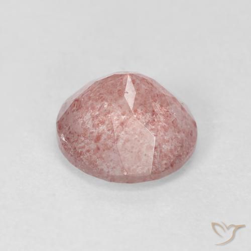 Cuarzo fresa Rosado terroso natural de 2.51 ct, Redondo, Transparente