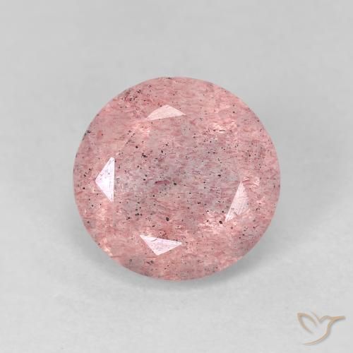 2.63ct Natural Rosado claro Cuarzo fresa, Redondo, Transparente