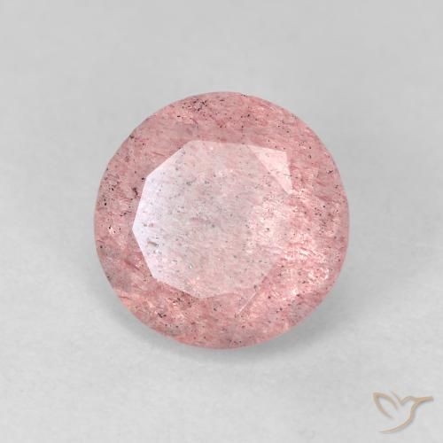 Cuarzo fresa Rosado claro natural de 2.63 ct, Redondo, Transparente