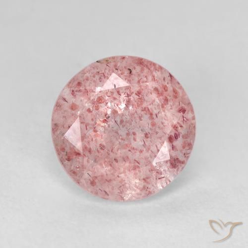 2.40ct Natural Rosado bubblegum claro Cuarzo fresa, Redondo, Transparente