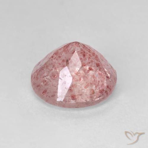 Cuarzo fresa Rosado bubblegum claro natural de 2.40 ct, Redondo, Transparente