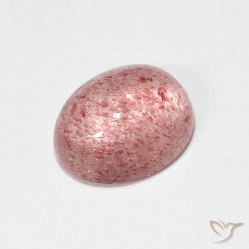 2.16ct Natural Rosado terroso Cuarzo fresa, Ovalada, Transparente