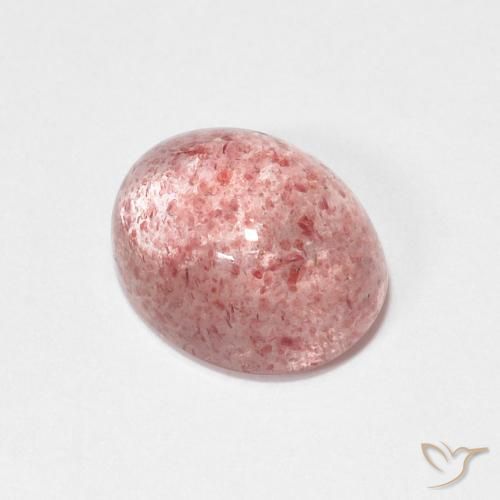 Cuarzo fresa Rosado terroso natural de 2.16 ct, Ovalada, Transparente