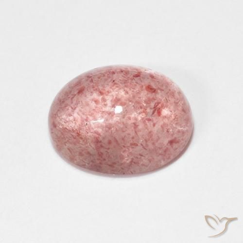 Cuarzo fresa Rosado terroso natural de 2.16 ct, Ovalada, Transparente