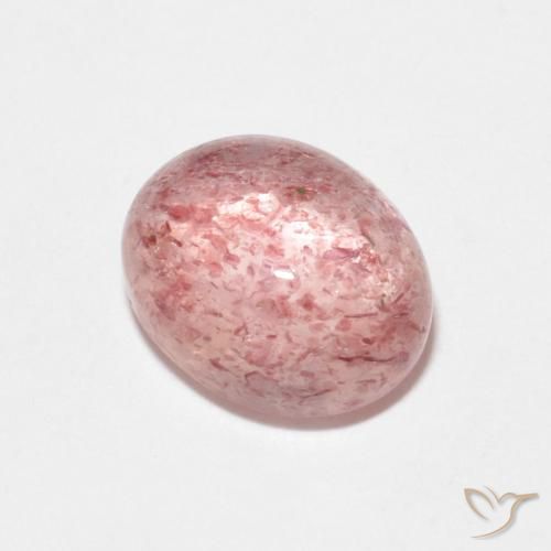 2.60ct Natural Rosado terroso cuarzo fresa, Ovalada, Transparente