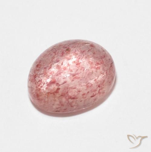 Cuarzo fresa Rosado terroso natural de 2.60 ct, Ovalada, Transparente