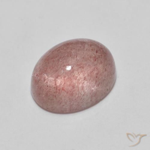 Cuarzo fresa Rosado rojizo natural de 2.64 ct, Ovalada, Transparente
