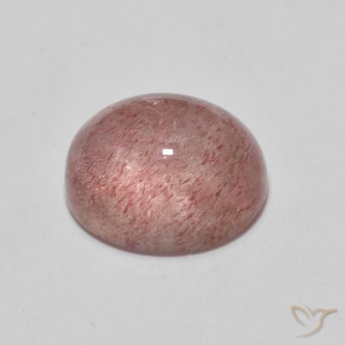 Cuarzo fresa Rosado rojizo natural de 2.64 ct, Ovalada, Transparente