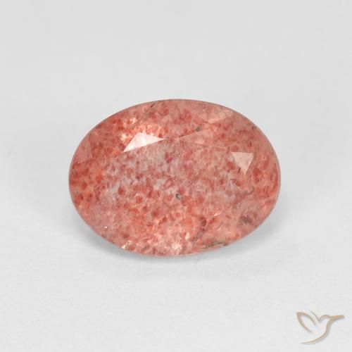 1.27ct Natural Rosado rojizo cuarzo fresa, Ovalada, Transparente