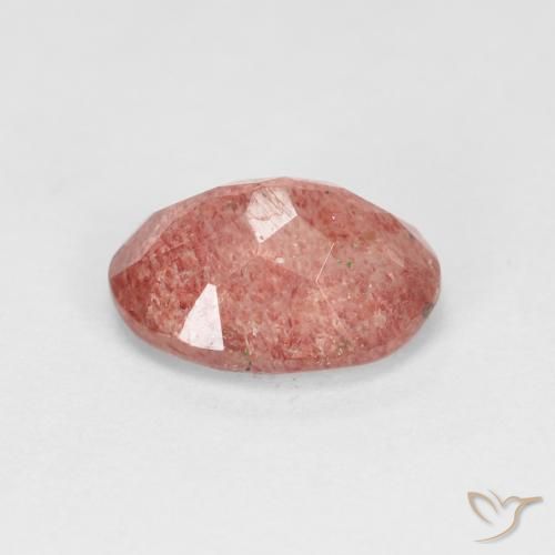 Cuarzo fresa Rosado rojizo natural de 1.27 ct, Ovalada, Transparente
