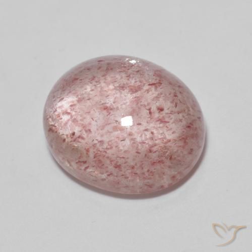 Cuarzo fresa Rosado medio natural de 5.89 ct, Ovalada, Transparente