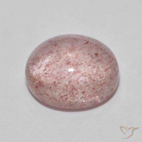 Cuarzo fresa Rosado medio natural de 5.89 ct, Ovalada, Transparente