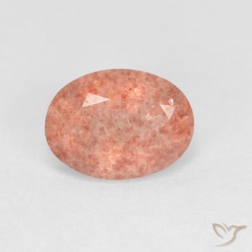 1.18ct Natural Rosado rosa durazno cuarzo fresa, Ovalada, Transparente