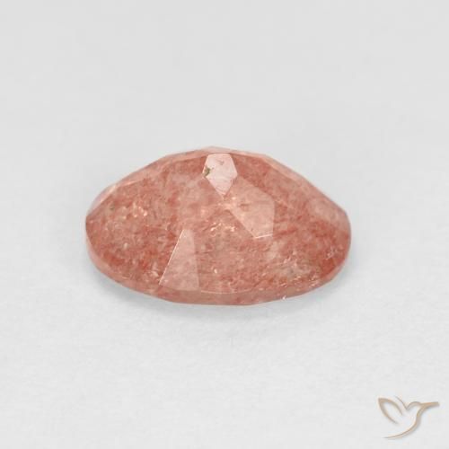 Cuarzo fresa Rosado rosa durazno natural de 1.18 ct, Ovalada, Transparente