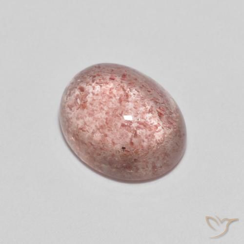 Cuarzo fresa Rosado medio natural de 2.17 ct, Ovalada, Transparente