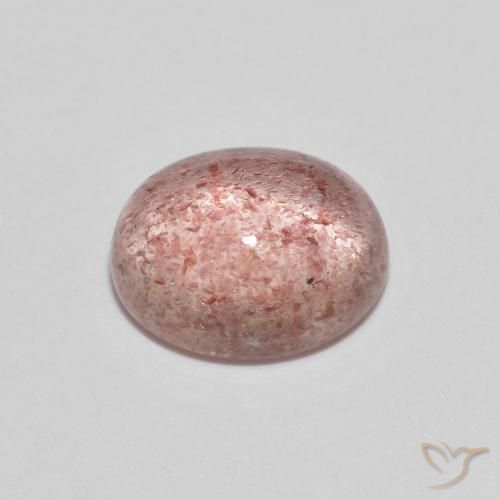 Cuarzo fresa Rosado medio natural de 2.17 ct, Ovalada, Transparente