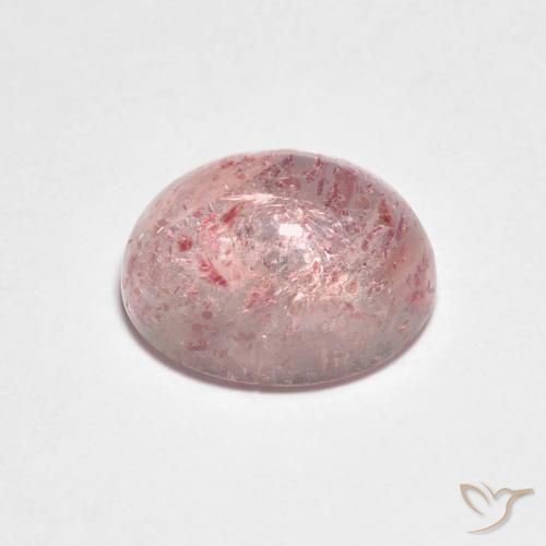 Cuarzo fresa Rojo oscuro natural de 2.43 ct, Ovalada, Transparente