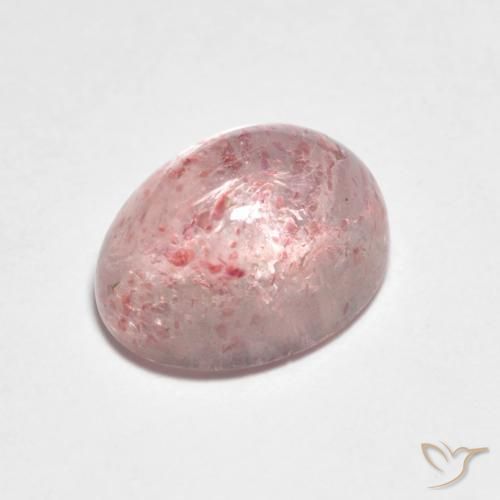 Cuarzo fresa Rojo oscuro natural de 2.43 ct, Ovalada, Transparente