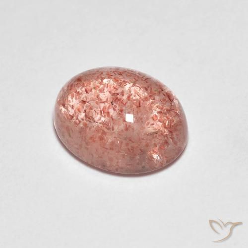 Cuarzo Fresa Rojo medio natural de 2.14 ct, Corte Óvalo, Transparente