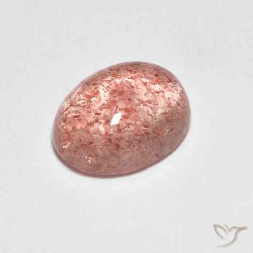 Cuarzo Fresa Rojo medio natural de 2.14 ct, Corte Óvalo, Transparente