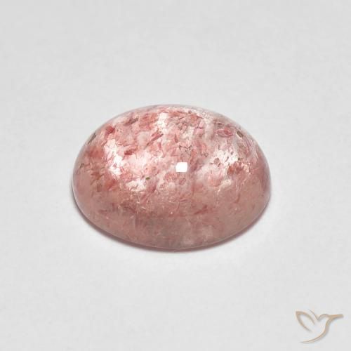 2.14ct Natural Rojo medio cuarzo fresa, Ovalada, Transparente