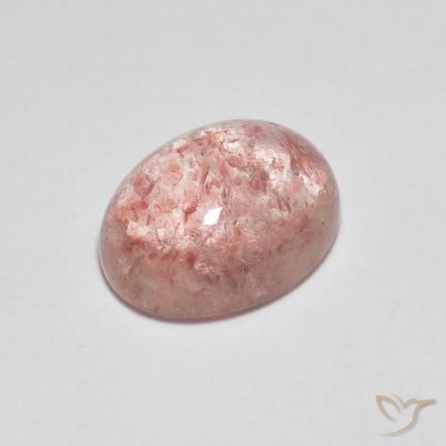 Cuarzo fresa Rojo medio natural de 2.14 ct, Ovalada, Transparente