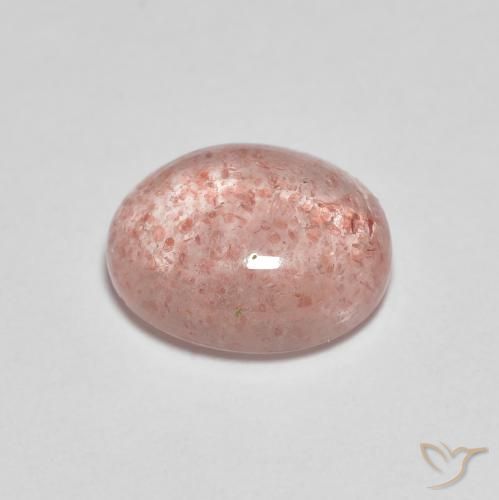 Cuarzo fresa Rojo medio natural de 2.22 ct, Ovalada, Transparente