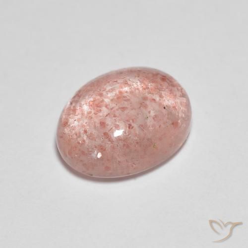 Cuarzo fresa Rojo medio natural de 2.22 ct, Ovalada, Transparente